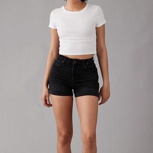 Black high rise shorts